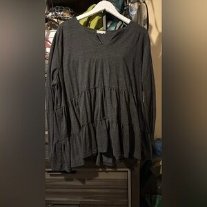 Cotton Bleu Dark Gray Women's Blouse